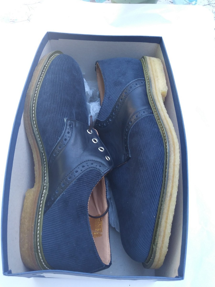 Mark Mcnairy New Amsterdam Oxford Shoes Corduroy Velvet Blue Size 8.5 Mark McNairy Navy Blue Suede Derby UK 11 - Abbot main image 3