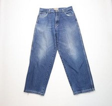 Vtg 90s Y2K Streetwear Mens 34x32 Faded Baggy Wide Leg Denim Jeans Skateboard