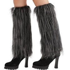 Womens Fur Leg Warmer Winter Furry Long Boot Cuffs Cover TTW0034 Strip