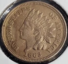 1863-P US Indian Head One Cent AU