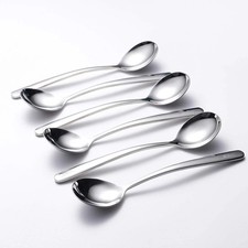 Soup Spoons 6-Pack 18/10 Stainless Steel Large and Heavy Duty Round Spoons El...