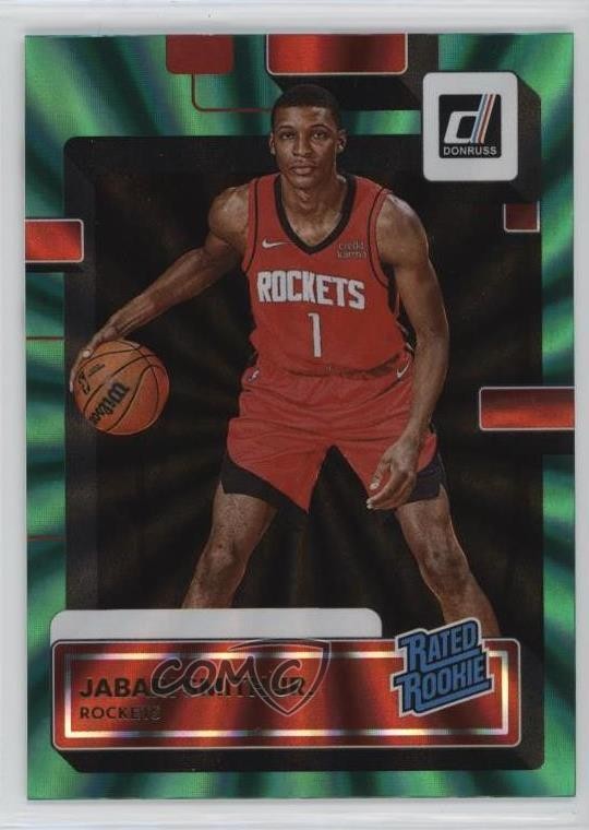 2022-23 Panini Donruss Rated Rookie Holo Green Laser Jabari Smith Jr #203 10yl