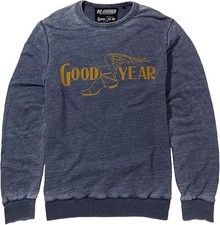 Goodyear Vintage Mono Colour Logo Blue Sweatshirt - S