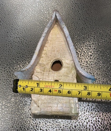 Ceramic Pottery Small Tiny Bird House 4 1/2” Cottage Figure Texture - Picture 10 of 12