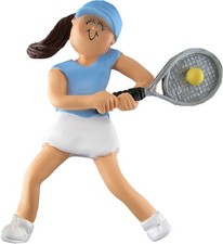 Tennis Female Brown Personalized Christmas Tree Ornament