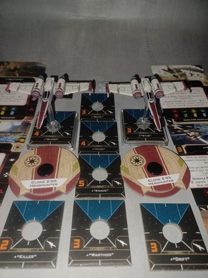 Star Wars: X-Wing  SET OF 2 QClone Z-95 Headhunter - 2 Ships, 2 Dials &7 pilots