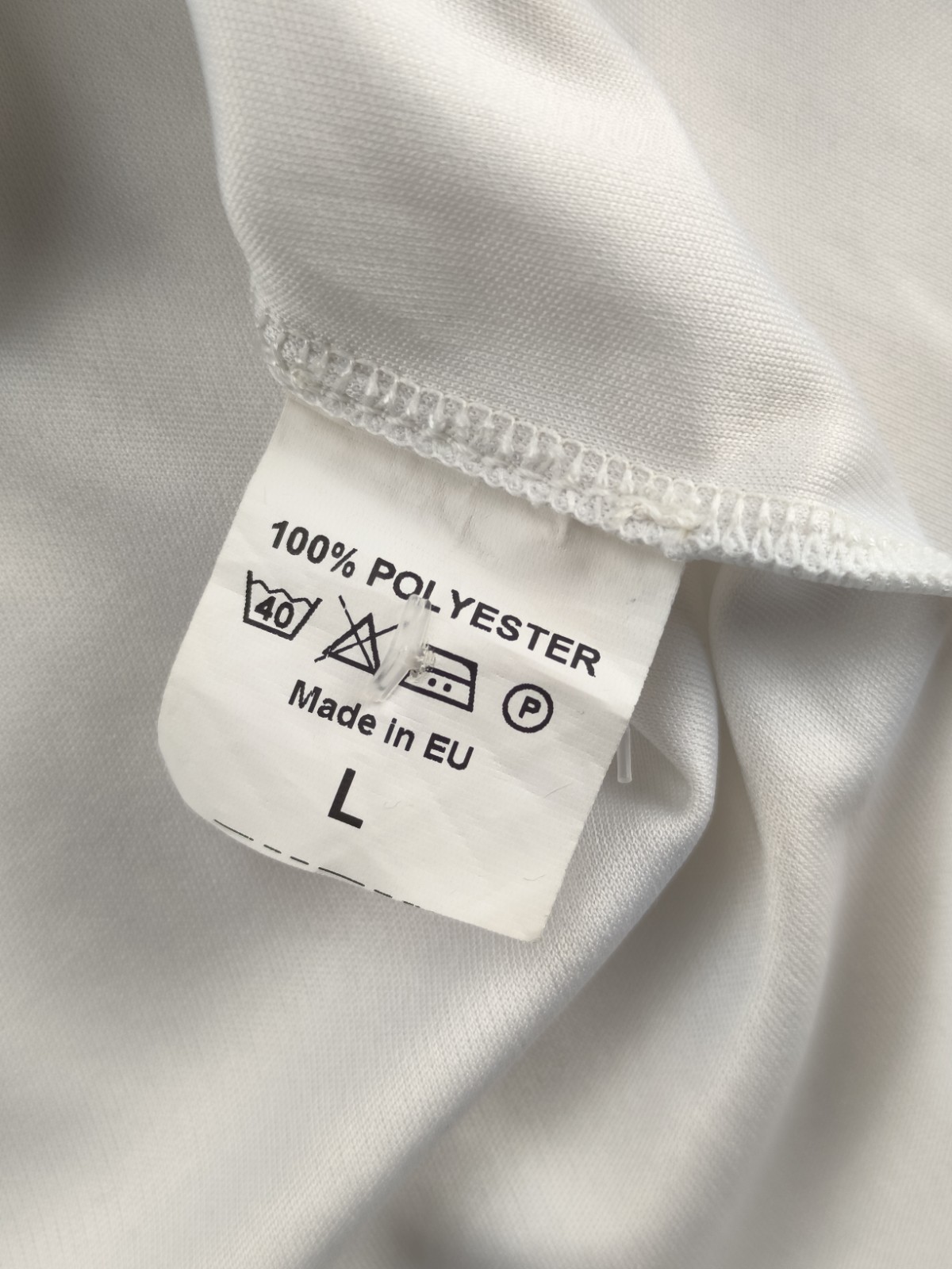 Men's sports polo shirt size L white stand-up collar short sleeve Henley T-shirt polyester image 3