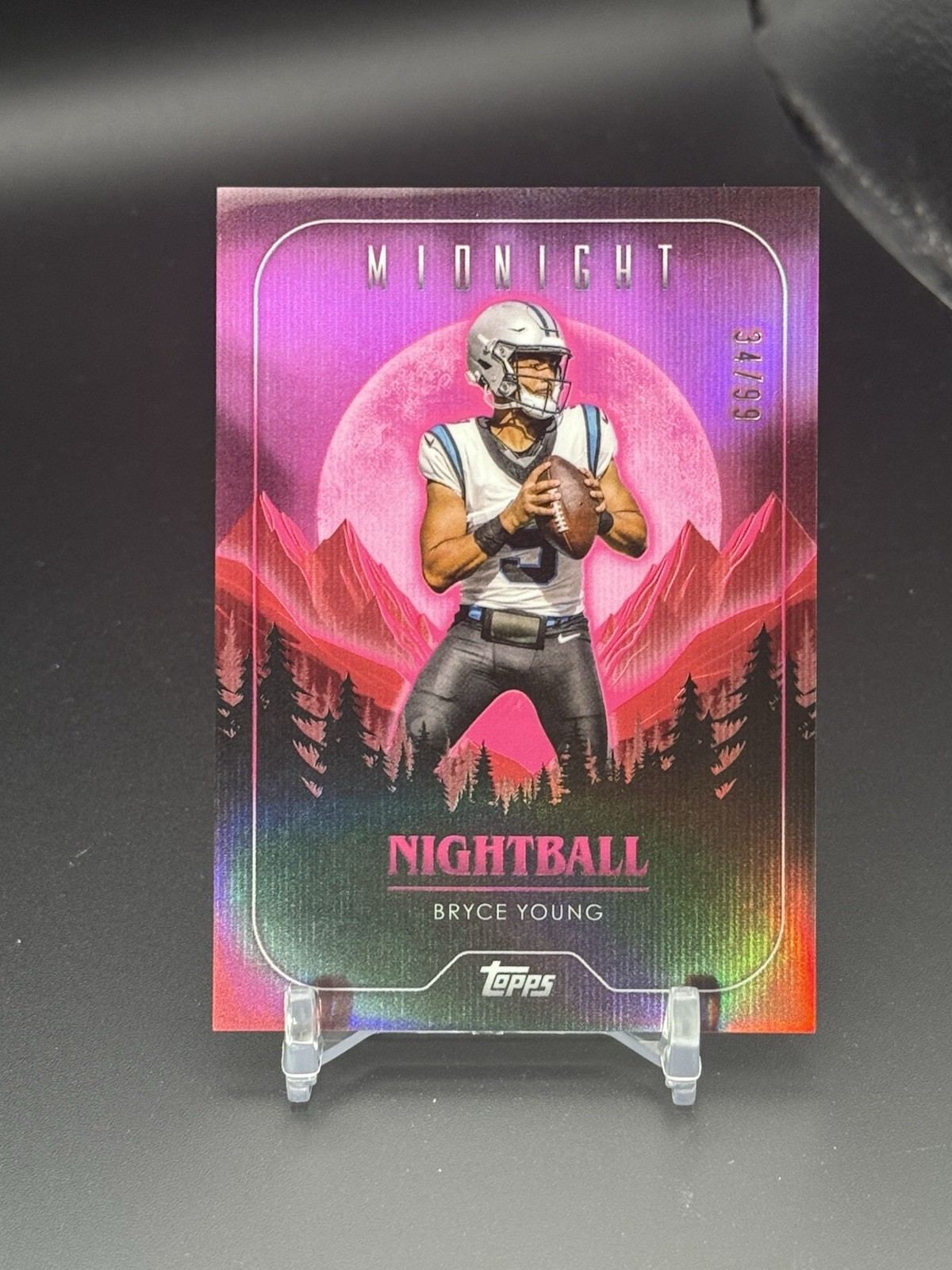 Bryce Young 2024 Topps Midnight Nightball Pink /99