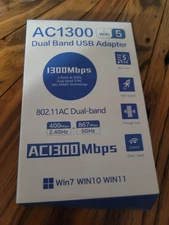 1300Mbps Long Range AC1300 Dual Band 5GHz Wireless USB 3.0 WiFi Adapter Antennas