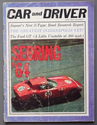 Car and Driver 1964/6 Jaguar 3,8 S, Toyota Tiara, Sebring, Ford GT 40, Datsun