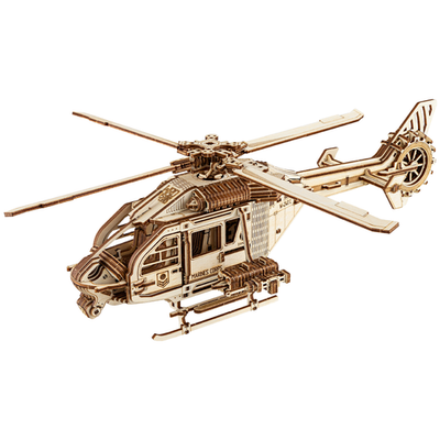 Wood Trick Thunder Chopper: Elicottero Elettrico 3D In Legno Da Costruire, 485 Pezzi. Rotori E Missili Funzionanti, Piattaforma Di Lancio. Modello Meccanico Fai-da-te Per Adulti E Ragazzi 14+. - 3