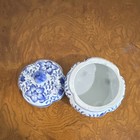 Andrea by Sadek Blue Floral Porcelain Trinket Box with Lid, 4.5" Tall, 6" Wide — photo 4