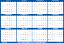 48" x 72" 2025-2026 Academic Wall Calendar Erasable Large Jumbo Oversized Wet...