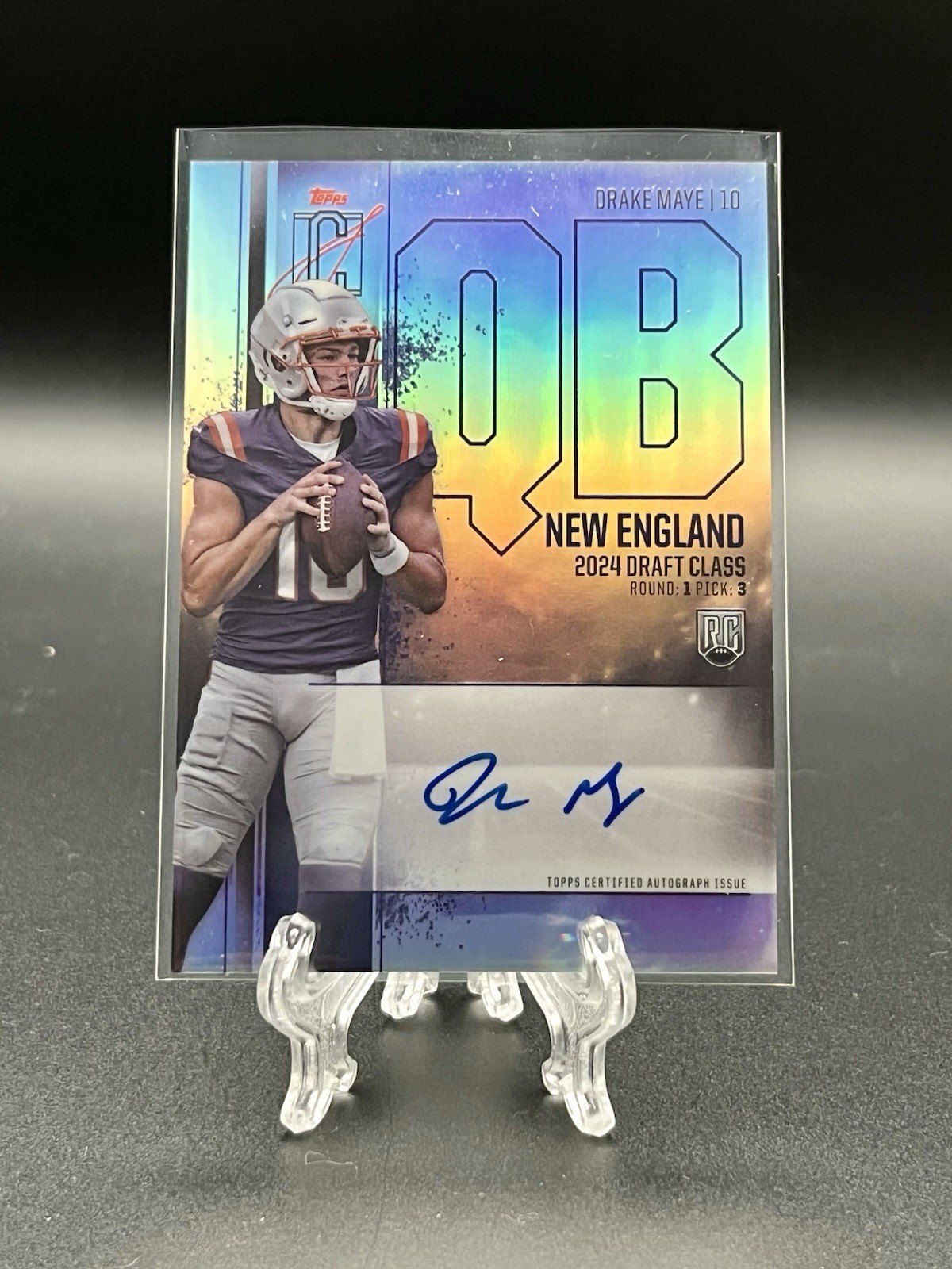 Drake Maye 2024 Topps Signature Class Chrome Rookie Class Auto Variation