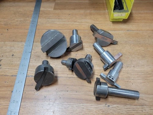 LOT OF FLY CUTTERS 1/4 - 1/2 " CAP W. 1/2 - 3/4 " SHANK