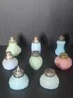 Vintage EAPG Milk Glass Salt & Pepper Shaker Lot – Set of 8 – Pastel Colors