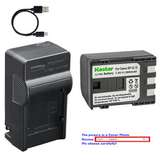 Kastar 2L12 Battery AC USB-C Charger for Canon ZR500 ZR700 ZR800 ZR900 ZR960