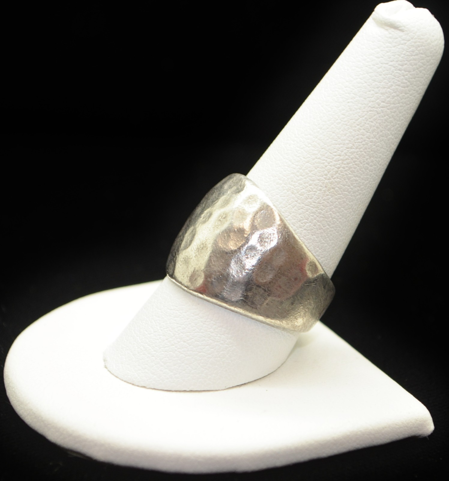 Sterling Silver Textured Rounded Face Ring SZ 10.… - image 3