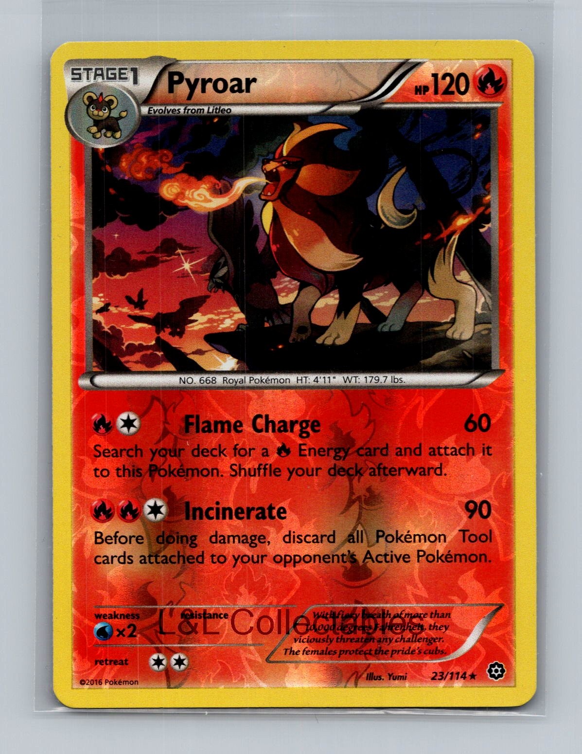Pyroar #23/114 Reverse Holo XY - Steam Siege