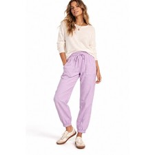 Splendid Lakeside Jogger Purple Linen Blend Pants Size M NWT