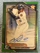 2024 Bowman Chrome Waner Luciano Rookie Auto 1st Green RayWave /99 Astros