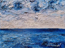 Original Oil Painting, Impressionist Desert Landscape Impasto style 11"x14"