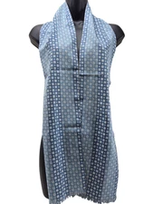 Symphony scarfs Blue Sheer Fringe Geometrical 7/66"