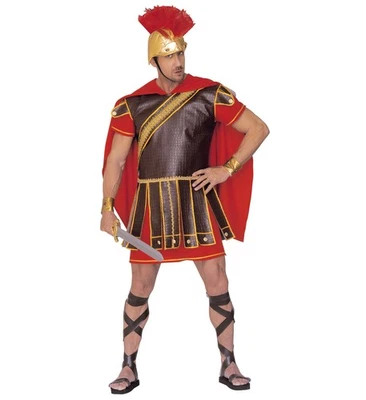 Widmann Kostüm Römischer Zenturio Römer Gladiator mit Umhang & Helm rot gold - Bild 1 von 2