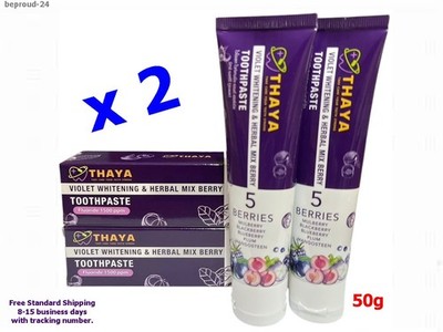 50g x4 THAYA Thai Herbal Toothpaste Prevents Cavities Clean Teeth Remove Plaque