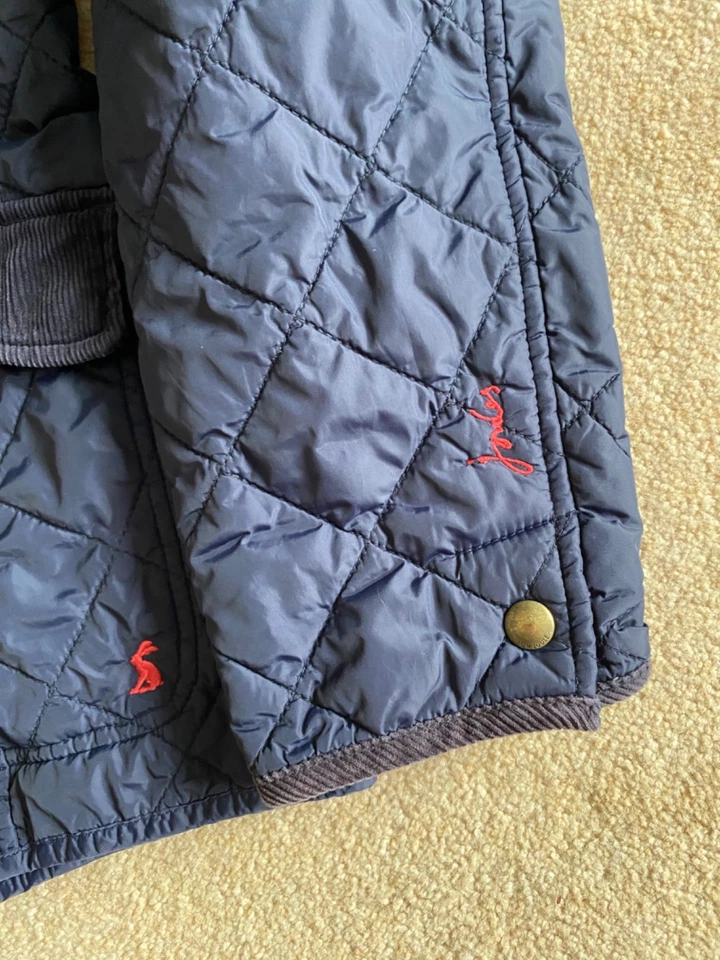 CHAQUETA DE CAMPO ACOLCHADA AZUL MARINO JOULES MUJER INTERIOR FLORAL REINO UNIDO 16 XL Foto 3 de 4