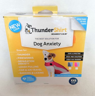 Thunder Shirt Dog Anxiety XXS Blue Puppy Fireworks Storm Fits Dogs Under 7lbs