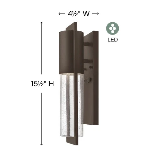 Hinkley Lighting 1326-LL Shelter 1 Light 15-1/2" Tall Outdoor - Hematite - Picture 5 of 12