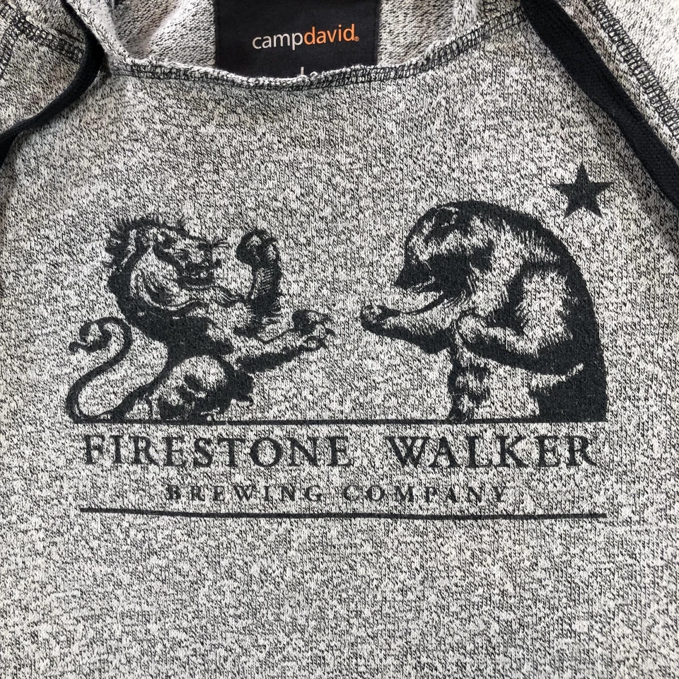 Firestone Walker Hoodie Mens Large Gray Camp David Brewing Company Pullover - Image 2 of 4