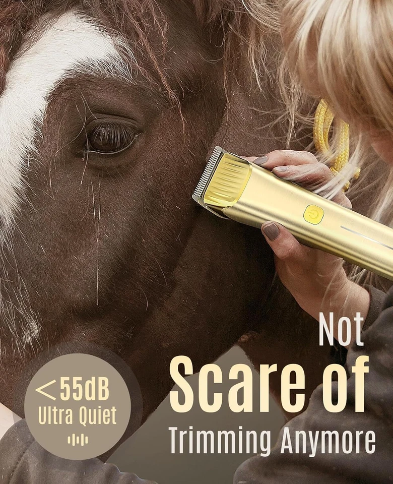 Oneisall Cortapelos Inalámbrico, Cortapelos de Acicalamiento de 2 Velocidades de Bajo Ruido, Caballo Foto 3 de 4