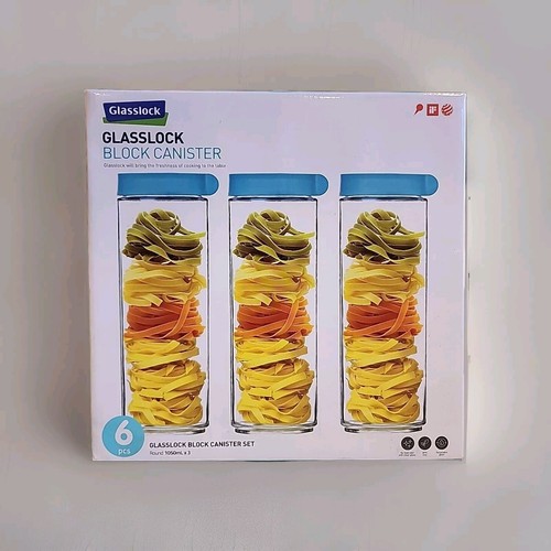 6 Piece Glasslock Block Canister Set New In Box - Picture 2 of 4