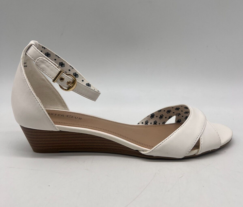 Charter Club Gippi White Synthetic Casual Sandals Wmn's Size 9 M Ankle Strap - Picture 2 of 16