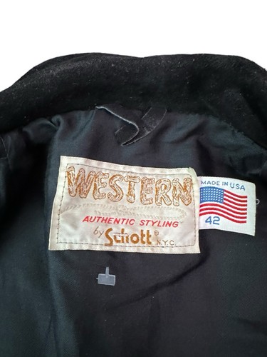 WESTERN AUTHENTIC STYLING by SCHOTT 395 Suede Fringe Jacket Size 42 Black Suede - Picture 4 of 20