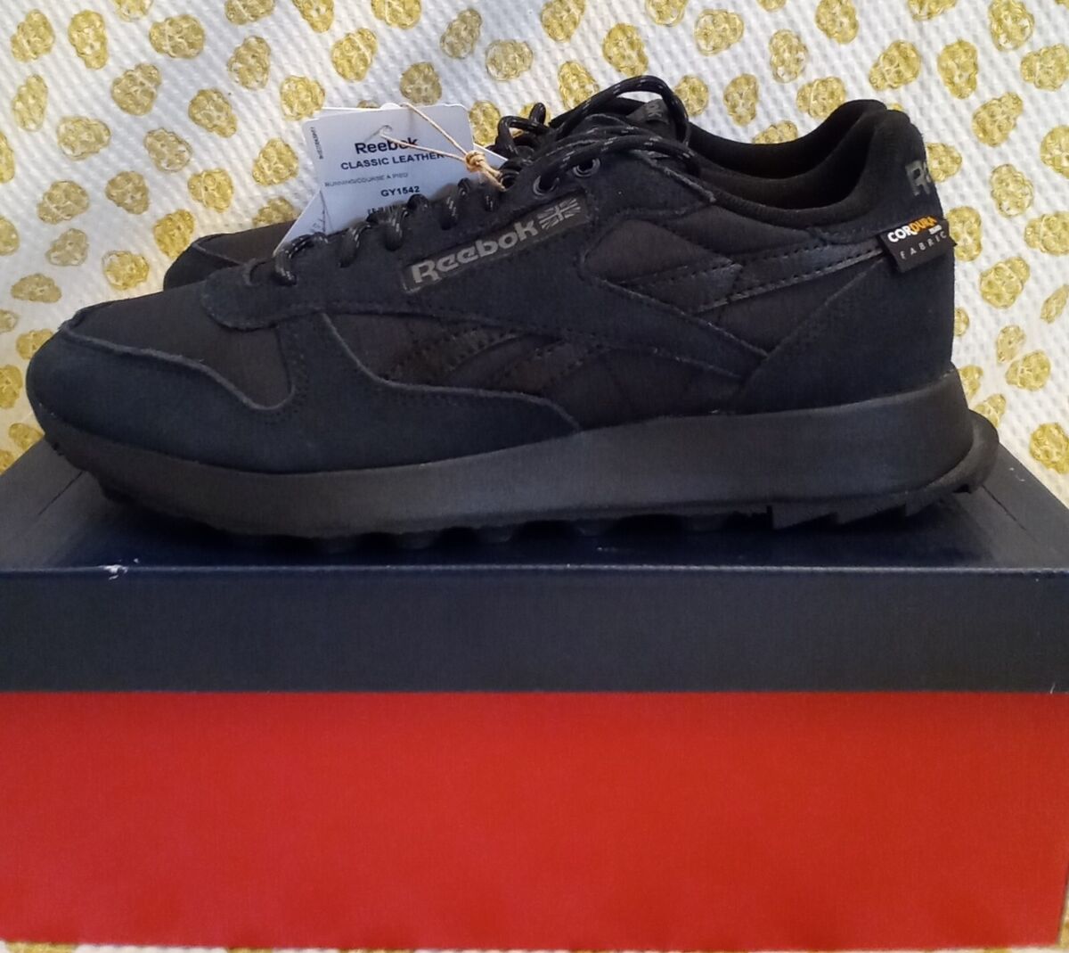 Reebok Classic Leather GY1542 Black Suede & CorDura Trainers Reebok Classic Leather GY1542 Black Suede & CorDura Trainers