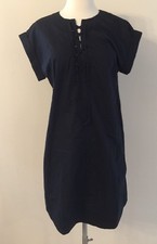 NEW Jcrew Lace Up Cotton Shirt Dress Black G5359 SUMMER 2017 S 