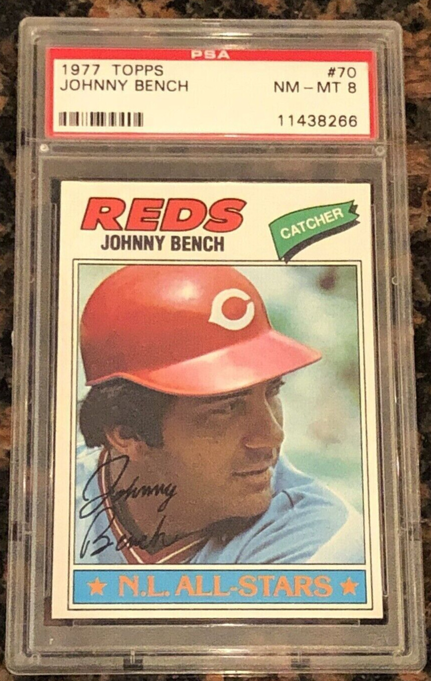 1977 Topps #70 JOHNNY BENCH - Cincinnati Reds - PSA 8 - NM-MT - 11438266🔥⚾