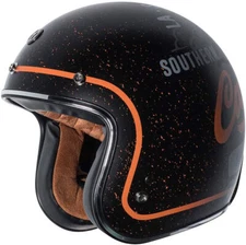 Torc T50 3/4 Retro Style Motorcycle Helmet Flat Black West Coast Graphic XL