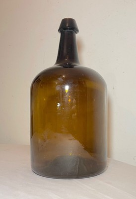 LARGE rare antique 1800's hand blown green glass demijohn carboy wine bottle jar