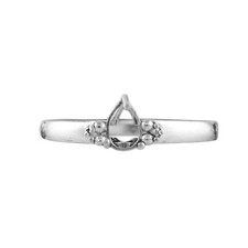 Pear 4x6MM Solitaire Semi Mount Blank Setting Ring 925 Sterling Silver US 7