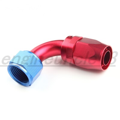 US SHIP 90 Degree -10AN AN10 Fuel Line Hose End Swivel Fitting Adapter Red/Blue