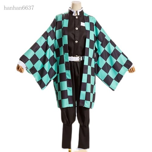 Comics Demon Slayer Kamado Tanjirou Cosplay Costume Kimono Outfit Halloween Prop - Picture 8 of 9