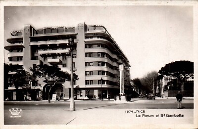 Old postcard - NICE - Le Forum et Boulevard Gambetta