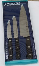  HENCKELS INTERNATIONAL SOLUTION FINE EDGE 3 PC. STARTER KNIFE SET NEW AUTHENTIC