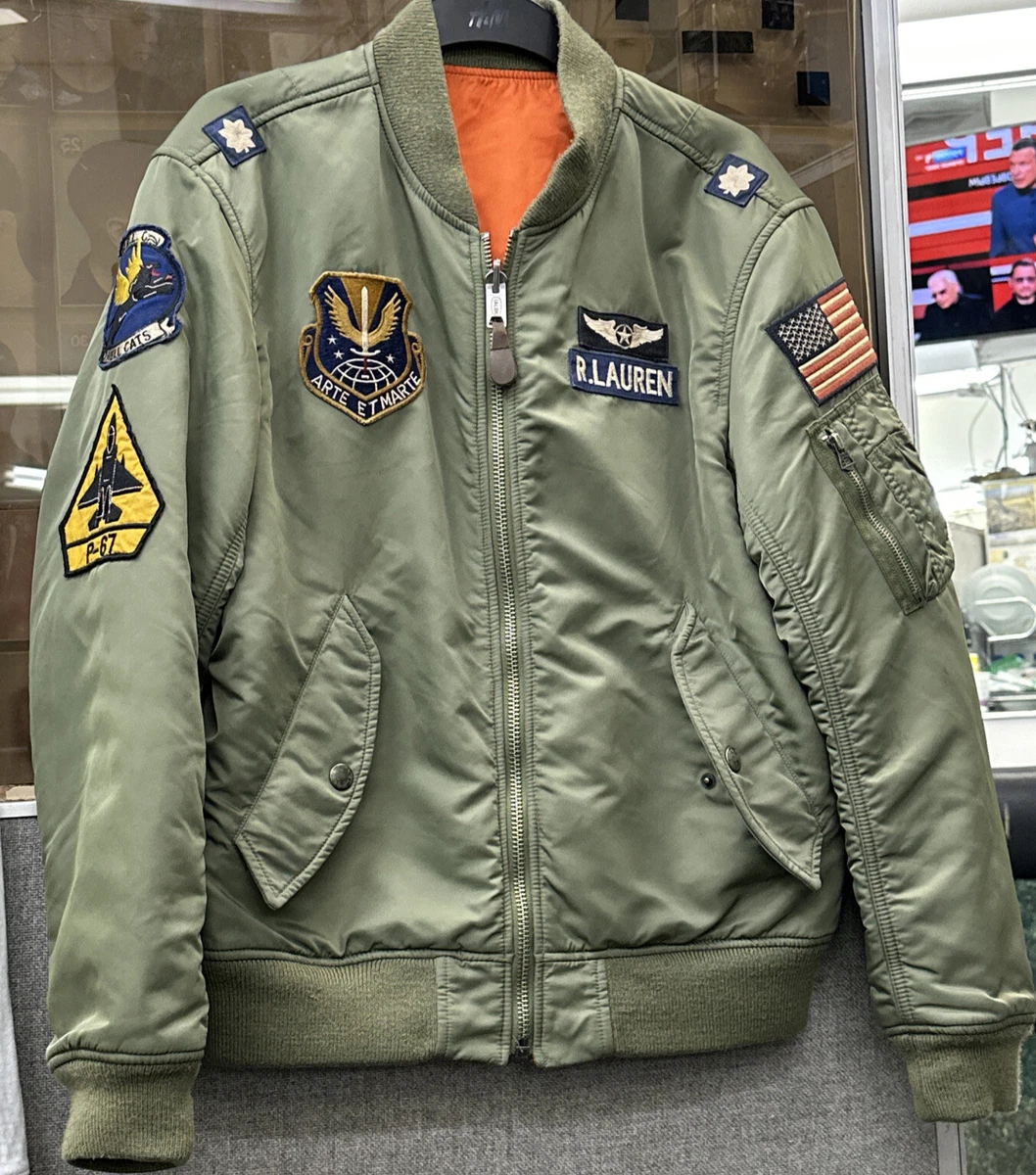 Polo Ralph Lauren Military Air Force P-67 Hell Cats American Flag Combat  Jacket | eBay