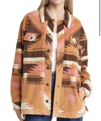 Thread Supply Shirt Shacket Jacket Womens Large Fleece Boxy Southwestern