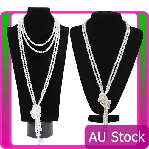 1920s 20s Long Pearl Necklace Vintage 
